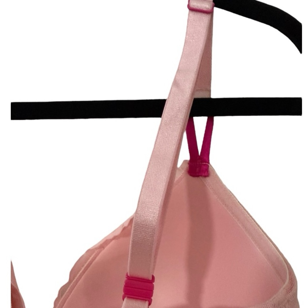 Victoria’s Secret Wireless Balconette Bra 34DDD Pink Lace Padded - Picture 4 of 4